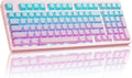 ZORNHER ZH980 Mechanical Keyboard,95% Pink & Blue Creamy Keyboard with Number Pad,Gaming Keyboard Full Size,Shine Through PBT Keycaps,Creamy Sounding Linear Switches