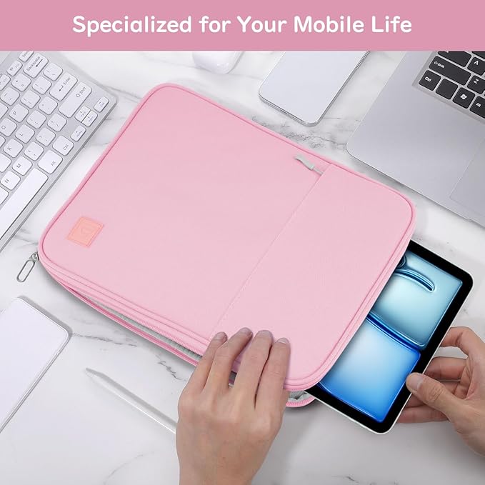 Dadanism 9-11 Inch Tablet Sleeve Padded Carrying Case for iPad (A16) 11th Gen 11", iPad 10th Gen 10.9", iPad Air M4/Pro M5 11", iPad Air 5/4, iPad 9/8/7th Gen, Galaxy Tab A11+ Plus 11", Flowers Pink