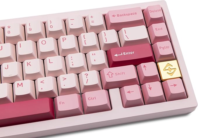 KEEBMONKEY WOBKEY Zen 65 65% Quick Release Wireless Mechanical Keyboard with RGB, CNC Aluminum Case, Hot-Swappable, VIA Support, BT/2.4G/USB-C Gaming Keyboard for Mac/Windows (Lite Pink)