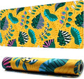 Benvo Extended Mouse Pad with Stitched Edges Extra Large Gaming Mousepads with Non-Slip Rubber Base and Micro-Weave Cloth Desk Mat for Gamer Office Home(35.4x15.7 inch, Tropical Leaves Yellow)