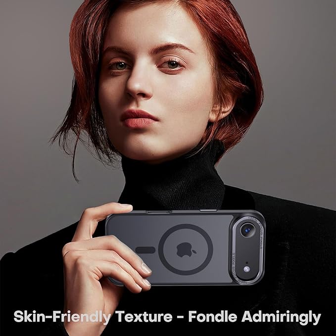 Newfuture Magnetic for iPhone Air Case [Compatible with Magsafe] [Military Grade Drop Protection] Translucent Matte Anti-Scratch Shockproof Protective Phone Cover 6.5 Inch, Black