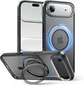 MAGIC JOHN 360° Rotatable Magnetic Invisible Stand for iPhone 17 Air Case [Camera Control Button] [Compatible with MagSafe] 16FT Shockproof for iPhone 17 Air Case with Kickstand, Black