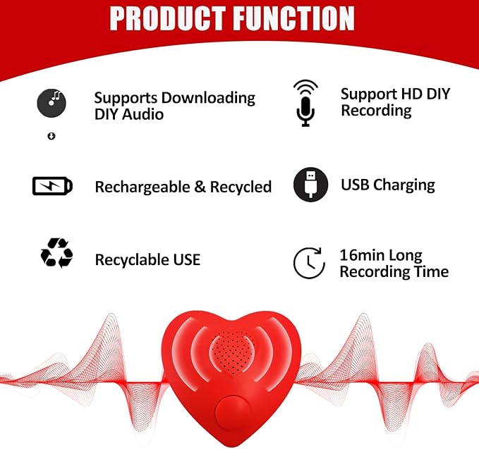 Voice Recorder, XLW 16min USB Downloadable, Recordable Sound Chips Module for Stuffed Animals,Personal Voice Message for Mother's Day Christmas Plush Toy, DIY Creative Presents for Boys, Girls-2P.