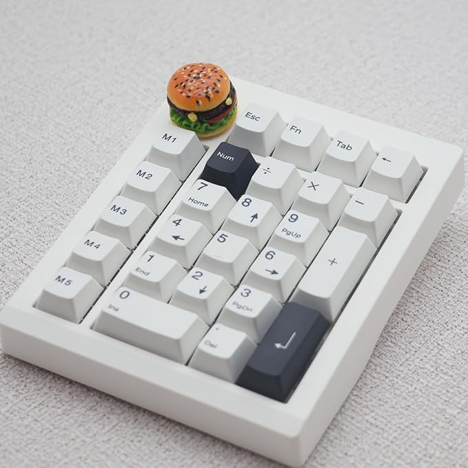Rotary Knob for Gaming Mechanical Keyboard,Cute 3D Hamburger Custom Knob,Handmade Resin Rotary Knob Suitable for GMK67/GMK87/GMK104/L98/F99 Pro/F75 (Pro),etc (Humburger)