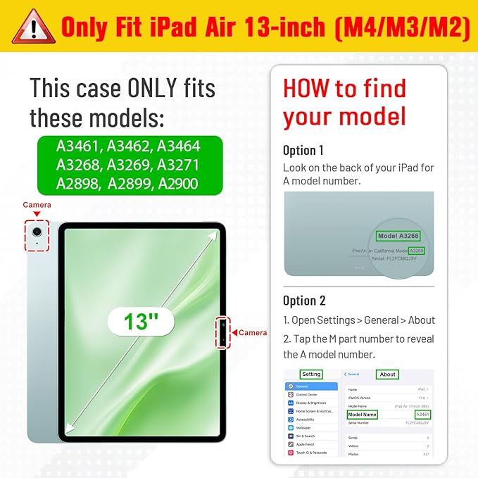 Fintie Magnetic Stand Case for iPad Air 13-inch M4/M3/M2 (2026/2025/2024) - Multiple Angles Shockproof Rugged Soft TPU Cover with Pencil Holder, Auto Sleep/Wake, Black