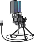 TONOR Podcast Microphone, USB Computer Mic, Cardioid Condenser PC Micro with Tripod Stand and Pop Filter for Podcasting, Streaming, Vocal Recording, PC & Laptop, 180 cm/70inch Cable, TC777 Pro