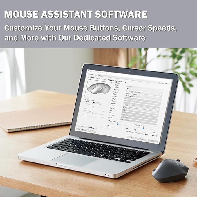 ELECOM Wireless Ergonomic Shape Mouse, 2.4GHz with Mini USB Receiver, Silent Click, Right Hand 2000DPI, 5 Buttons, Optocal Sensor, Compatible with PC, Mac, Laptop, EX-G, Msize Black (M-XGM30DBSKBK)