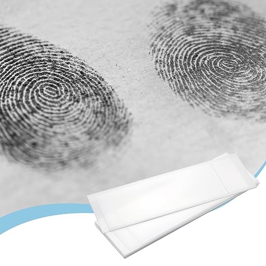Marspark 50 Pcs Fingerprint Lifting Pads Fingerprint Lifting Tape Finger Print Forensic Science Kit Clear for Forensic Most Occupations