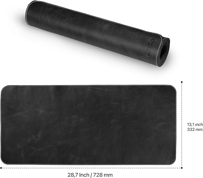 Londo Top Grain Leather Extended Mouse Pad – Large Desk Mat for Office & Gaming, Smooth Writing Surface, Non-Slip Base, Durable & Stylish Workspace Accessory