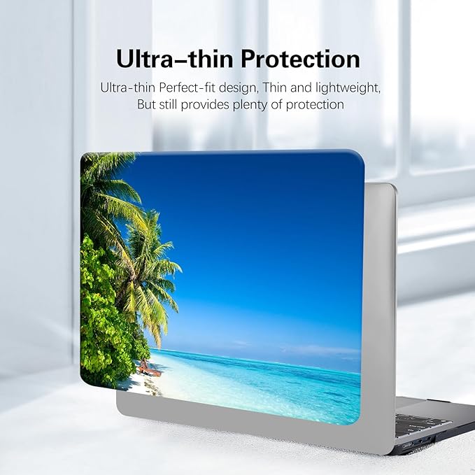 Funut for MacBook Air 13 inch M5 2026 2025-2022 M4 M3 M2 A3449 A3240 A3113 A2681, Plastic Laptop Hard Shell Case & Keyboard Cover for M2 M3 M4 M5 MacBook Air 13 inch, Blue Ocean