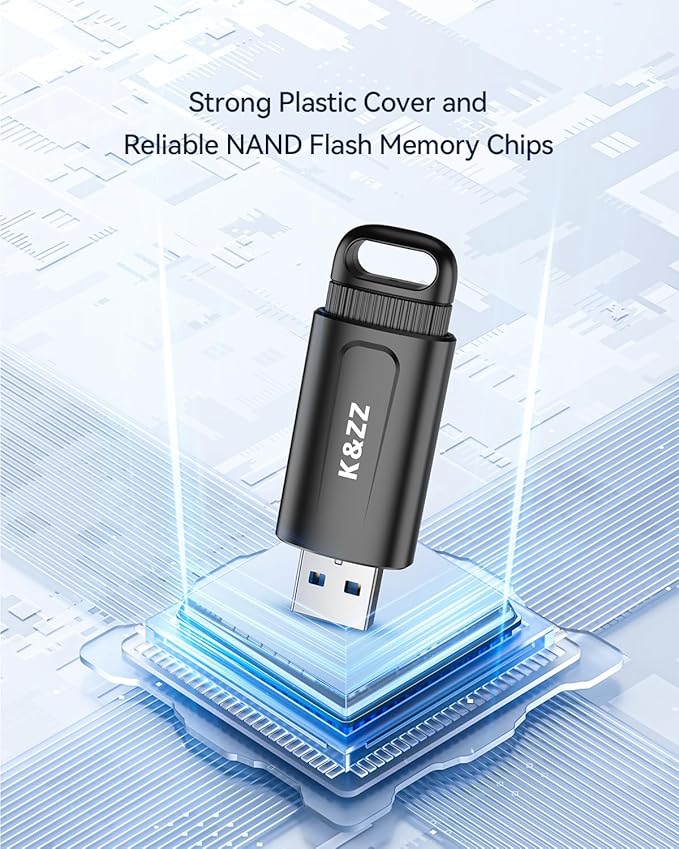 K&ZZ 32 GB Flash Drive 5 Pack USB Flash Drives 32GB USB 3.0 Drive Retractable Thumb Drive Memory Stick Jump Drives Multipack 32G 3.0 (5 Colors: Black Red Blue Green Purple)