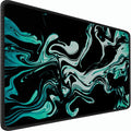 Large Mouse Pad, 31.5x15.7 inch Large Extended Computer Keyboard Mouse Mat, Water Resist Non-Slip Mousepad Rubber Base Long XXL Desk Mouse Pad for Gaming, Office & Home, Marble Cyan
