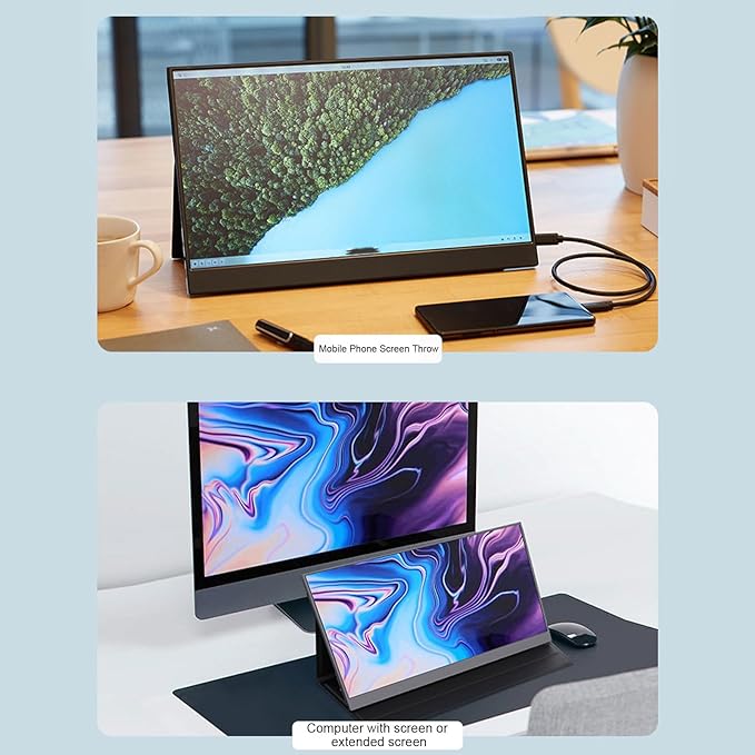 15.6 Inch Portable Monitor, 4K 3840 * Screen USB C HDMI Laptop Screen Extender, 60Hz Refresh Rate, 16:9 OLED Screen Computer Display for Laptops PCs for OS X