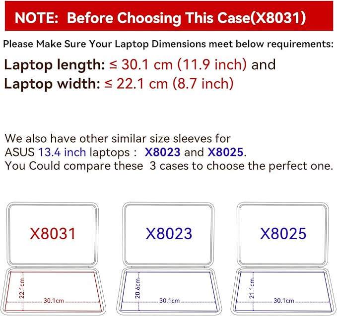 Smatree Hard EVA Protective Sleeve Case Compatible for 13.4 inch ASUS ROG Flow X13 2023/2022/2021 Waterproof Slim Sleeve Bag (X8031)