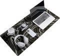 Reniteco Waterproof Large Gaming Mouse Pad with Durable Stitched Edges, Non-Slip Rubber Base, Grainy Jacquard Mouse Mat Desk Pad for Home Office Gaming, 31.5''x11.8''x0.12'', Topographic Map White