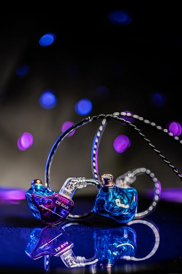 KBEAR Storm Wired Earbuds in Ear Headphones for Singers Musicians on Stage Studio Church,Crisp Clarity Sound Nice Round Bass IEM Earphones Monitor Hi Res Detachable OFC Silver-Plated Cable