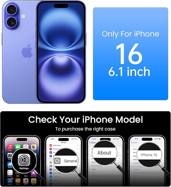 Mkeke Magnetic Designed for iPhone 16 Case Clear, [Compatible with Magsafe] [Not Yellowing] [Military-Grade Drop Protection] Clear Phone Cases for Apple iPhone 16 with Shockproof Bumper 2024