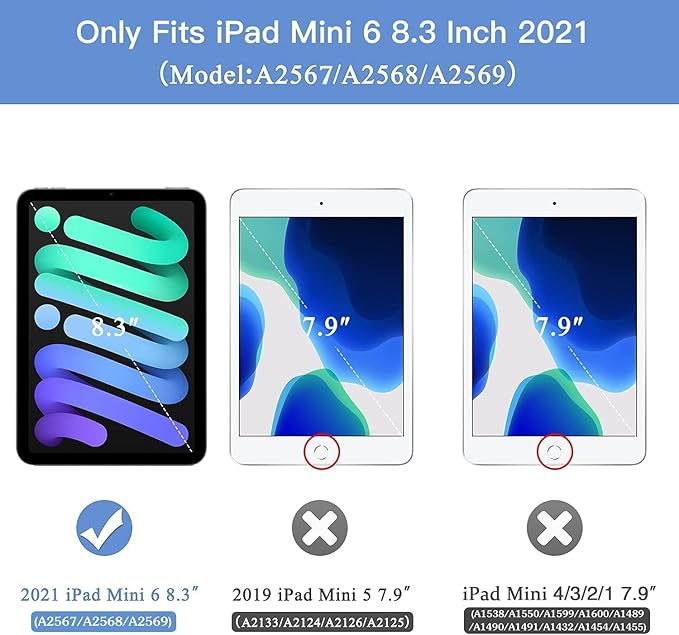 Case for iPad mini 7 2024 (A17 Pro) / Mini 6 2021, Mini 7th/6th Generation Case 8.3 inch, Multi-Angle Viewing Premium PU Leather Cover with Card Slot - Colorful Butterfly