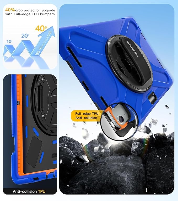 BRAECN for iPad Air 11 inch Case 2026(M4) 2025(M3) 2024(M2),iPad Pro 11 inch(4th/3rd/2nd/1st)& Air 10.9"(5th/4th) Case Protective with Pencil Holder 360°Rotating Stand Handle Strap Cover