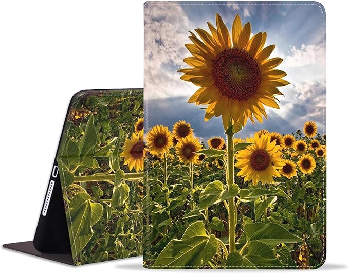 WEUIUJKILO Case for iPad (A16) 11th Generation 11 Inch 2025, iPad 10th Generation 10.9 Inch 2022, Slim PU Leather Folding Stand Smart Cover with Auto Sleep/Wake, Sunflowers