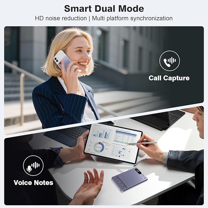 AI Voice Recorder, Note Voice Recorder Transcribe & Summarize with AI Technology, App Control Supports 152 Languages, Magnetic Case 64GB Memory Audio Recorder for Lectures, Meetings, Interviews, Calls