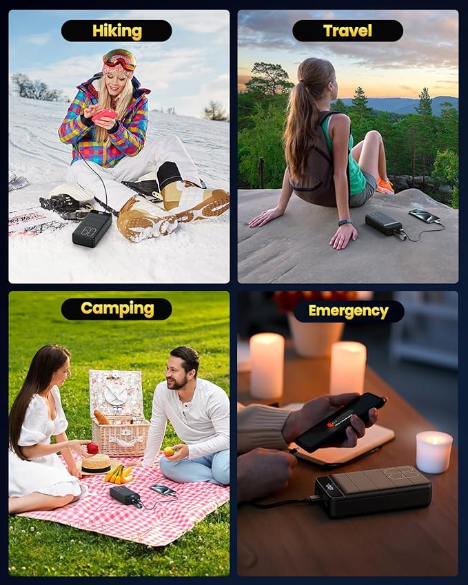 Portable Charger Power Bank 60000mAh 22.5W USB C Fast Charging Battery Bank with 4 Outputs & 3 Inputs LED Display Huge Capacity External Battery Bank LED Display for iphone, Samsung, Google etc