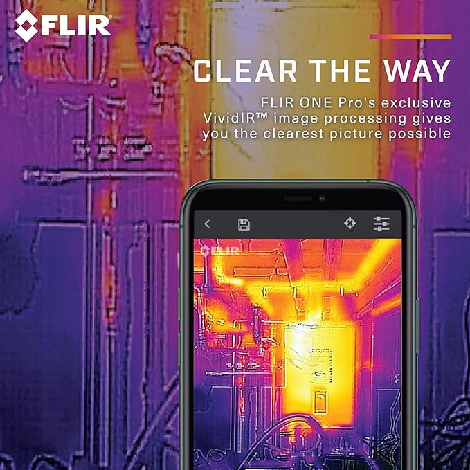 FLIR ONE Gen 3 - iOS - Thermal Camera for Smart Phones - with MSX Image Enhancement Technology & Klein Tools ET140 Pinless Moisture Meter for Non-Destructive Moisture Detection