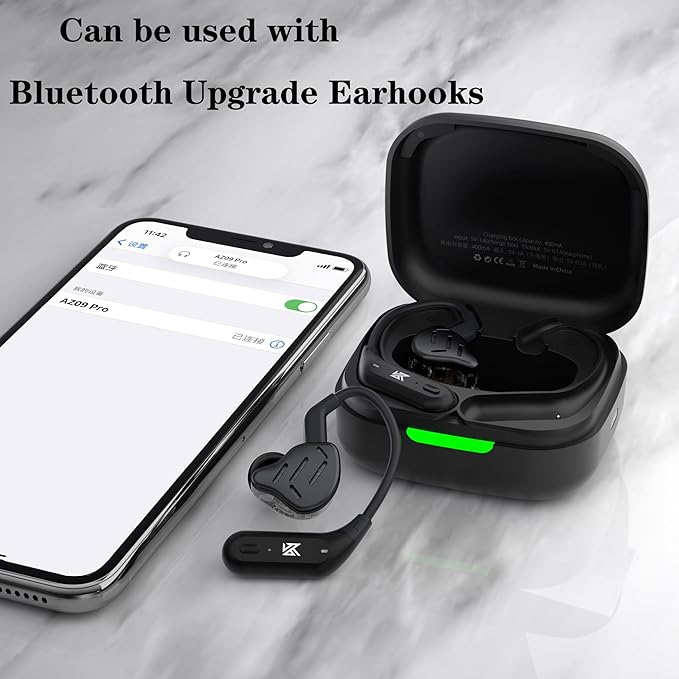 KZ Zax in Ear Headphones 7BA+1DD Hybrid 16 Drivers HiFi Noise Cancelling Wired Earbuds, Zin Alloy Shell Metal Earphone in Ear Monitor with 3.5mm Jack Detachable 2 Pin 0.75mm Cable (with mic, Black)