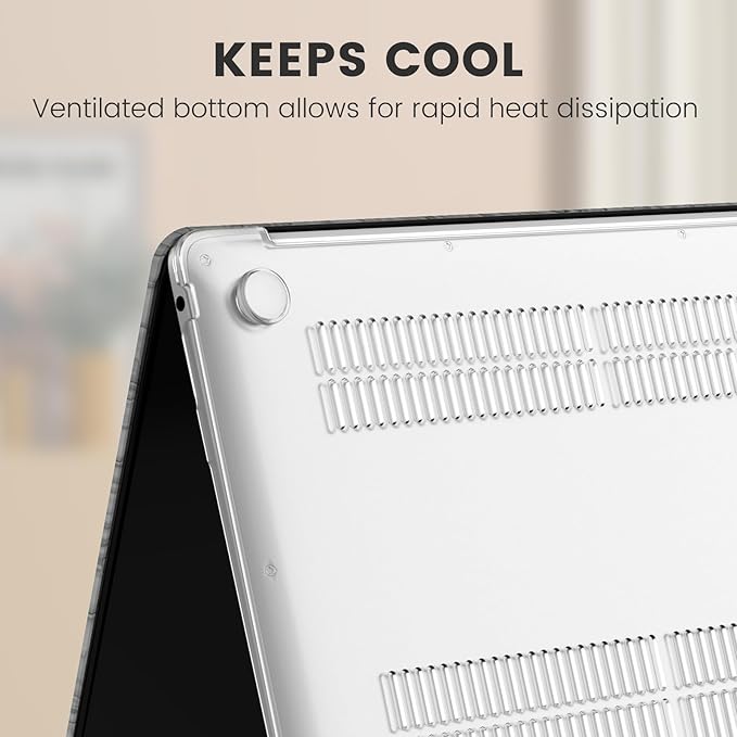 iCasso Compatible with MacBook Air 13 inch Case 2020 2019 2018 Release A1932 A2179 M1 A2337, Texture Leather Plastic Hard Shell Case + Keyboard Cover + Screen Protector, Grey Embossed Floral
