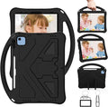 Shockproof Case for Apple iPad A16 11 Inch 2025 11th Gen/iPad 10th Generation 2025 10.9", with Shoulder Strap Soft EVA Handle Design Foldable Kickstand Kids Friendly Cover for Girls Boys, Black