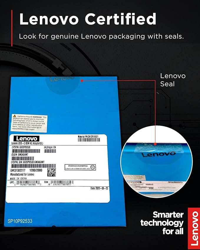 Lenovo USB-C 65W AC Adapter (UL) - 65 W - 5 V DC Output