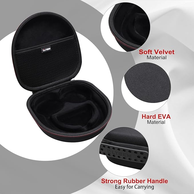 LTGEM Case Compatible with Anker Soundcore Life Q20i / Q20 / Q30 / Q45 Hybrid Active Noise Cancelling Headphones, Black