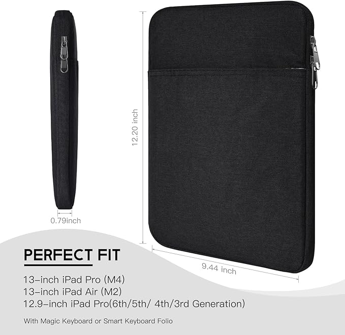 13-inch Tablet Sleeve Case for New Surface Pro 11th Copilot+PC 13 inch, Surface Pro 10/9/8/X with Signature Keyboard/X Keyboard, Shockproof Water-Resistant Laptop Travel Carrying Bag