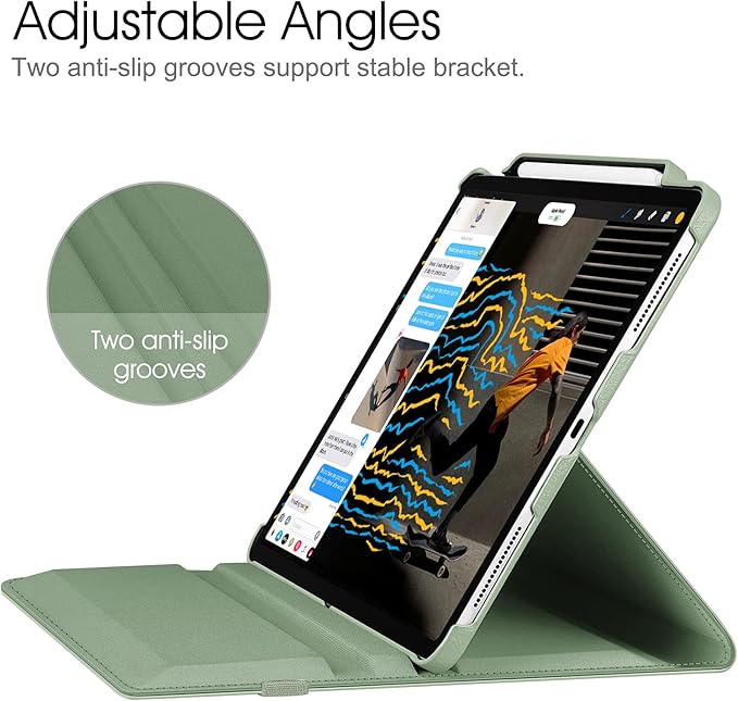 Fintie Rotating Case for iPad Pro 12.9-inch 6th Generation 2022-360 Degree Swiveling Protective Cover with Pencil Holder, Auto Sleep/Wake, Also Fit iPad Pro 12.9" 5th/4th/3rd Gen, Sage Green