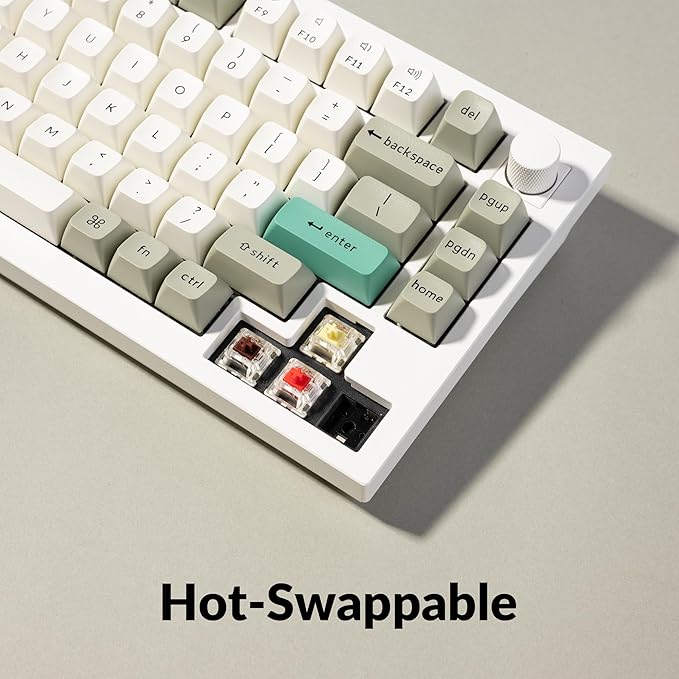 Keychron Q1 Max RGB QMK/VIA Custom Mechanical Keyboard, Full Metal Programmable Knob 2.4 GHz/Bluetooth/Wired Keyboard with Hot-Swappable Gateron Jupiter Brown Switch for Mac Windows Linux - White