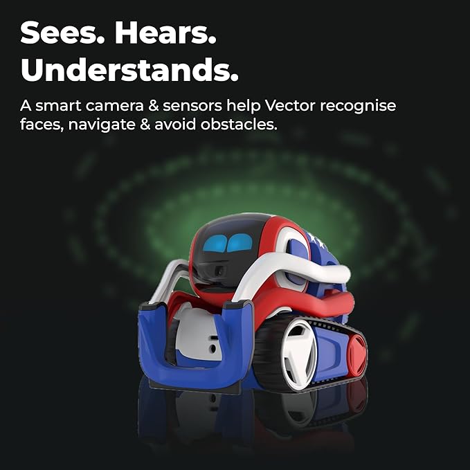 Anki Vector 2.0 AI ChatGPT Connected Robot Companion – Smart Autonomous Home Robot with Face Recognition and Voice Conversations - ChatGPT Subscription Required (Red, White & Blue)