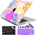 DONGKE Case for MacBook Pro 14 Inch (2026-2021 Release, M5 M4 M3 M2 M1 Pro/Max Chip), Plastic Slim Hard Shell Protective Cover with Keyboard Cover & Screen Protector, Power Florals