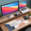 HAOCOO Mouse Pad, Computer Desk Mat, Large Mouse Pad for Desk, 31.5× 15.7 Boho Mousepad Cute for Desktop with Non-Slip Base, Waterproof Laptop Keyboard Mat for Office Home,Boho Pink Navy