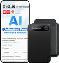 Comulytic Note Pro AI Voice Recorder, Unlimited Transcribe & Summarize, AI Note Taking Recording Device w/Case, App Control, 113 Languages for Calls, Meetings, Lectures, Interviews, Black