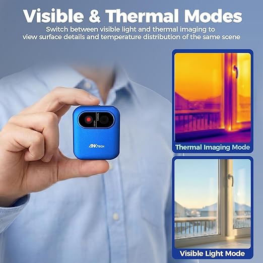 Thermal Camera for Finding Heat Leaks & Drafts – Portable Infrared Imager for Home Inspection, Entry-Level Thermal Imager for Hidden Camera Detection & Water Leak Detection