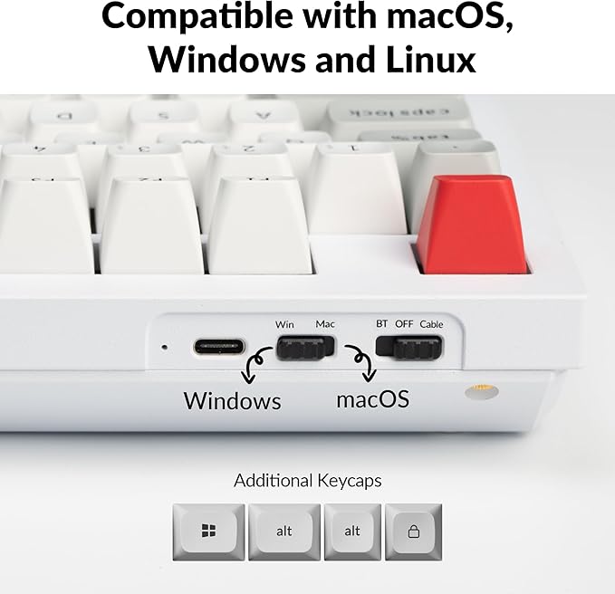 Keychron Q5 Pro QMK/VIA Wireless Custom Mechanical Keyboard, Full Aluminum 96% Layout with Programmable Knob, Double-Gasket Design with Hot-swappable K Pro Banana Switch for Mac Windows Linux - White