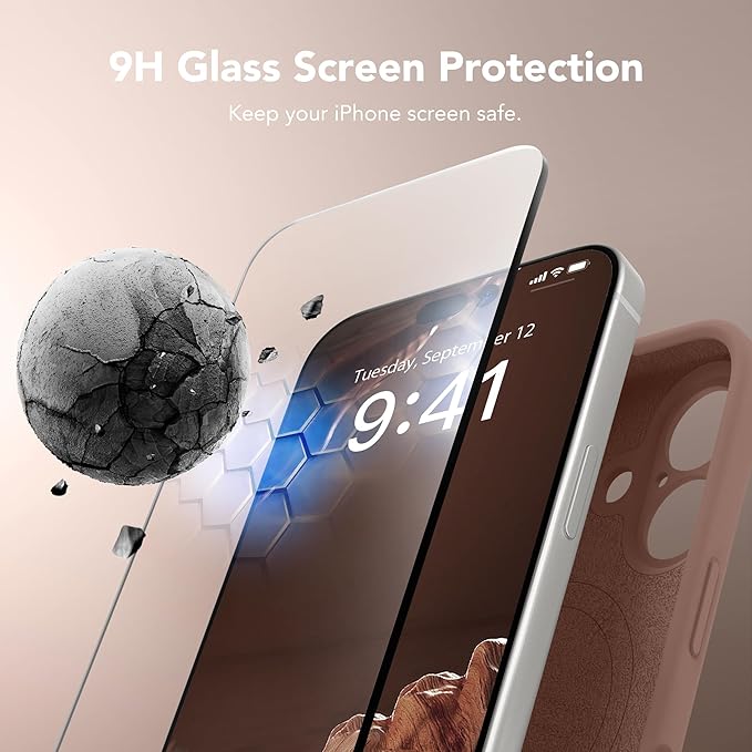 Magnetic for iPhone 17 Case, Compatible with MagSafe, [Full Camera Protection][Screen Protector] Silicone Shockproof Protective Phone Case for iPhone 17 6.3", Brown