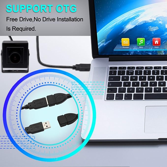170 Degree Fisheye 4K Webcam 2160P USB Camera with Sony IMX317 Sensor PC Webcamera for Industrial, 30fps 2160P Webcam with Microphone Mini Camera Support Most OS Web Cams