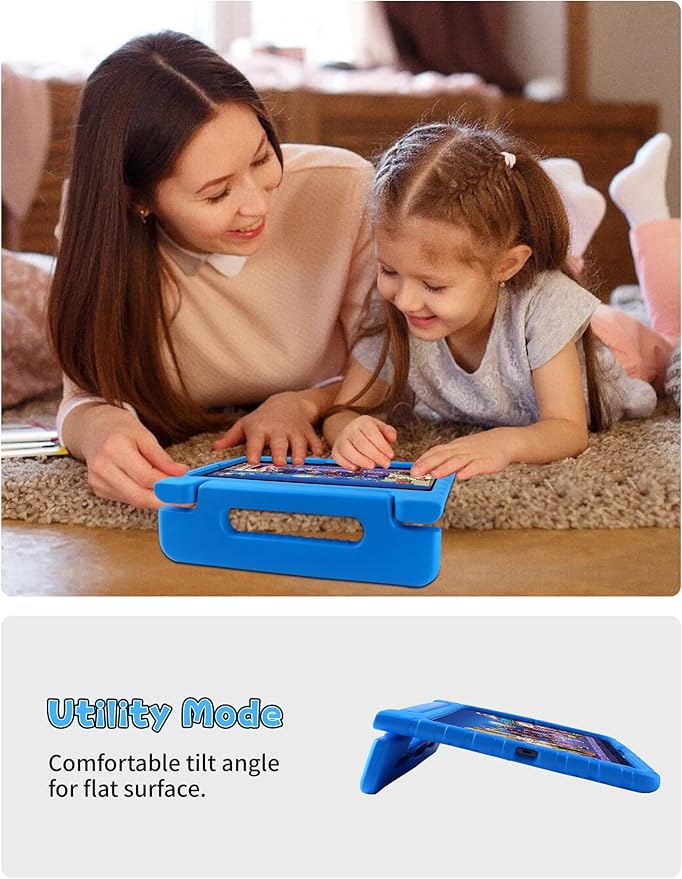 for iPad Pro 13 inch Case 2024 with Pencil Holder and Anti-Slip Hand Stand, Super Protection Rugged EVA Shockproof Kids Cover Compatible with iPad Pro 13-inch (M4)-Blue