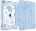 Case for iPad Air 13 inch 2026 M4 2025 M3 2024 M2 Release Slim Lightweight Shockproof Cute Blue Cover with Clear Back TPU Edge Pencil Holder Trifold Stand Auto Wake Sleep, Starfish and Shells