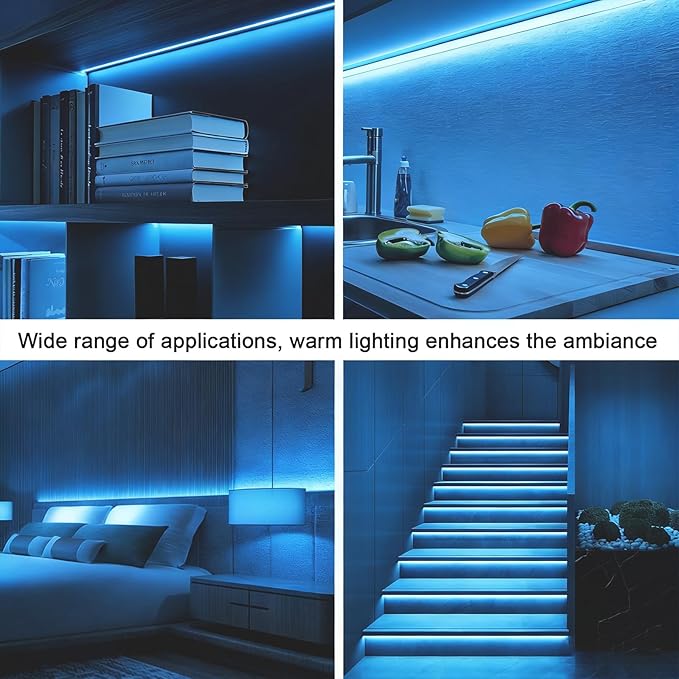 ZSLAIFU COB LED Strip Lights Ice Blue 3.28ft, 5V Dimmable LED Light Strip, Flexible USB Light Strip for Cabinet, TV Backlighting, Bedroom, Kitchen, Home DIY Lighting