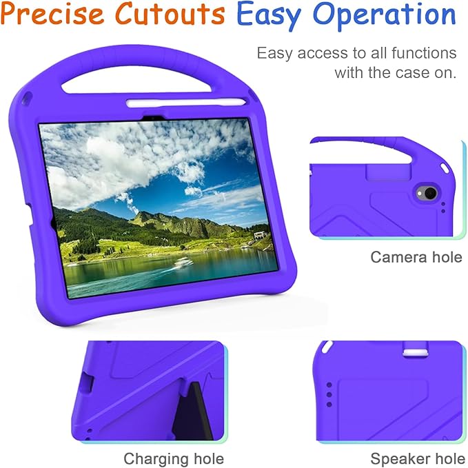 Kids Case for Samsung Galaxy Tab S11 2025 11" Tablet, Techcircle Light Weight Shock Proof EVA Foam Handle Rugged Stand Protective Case, Purple