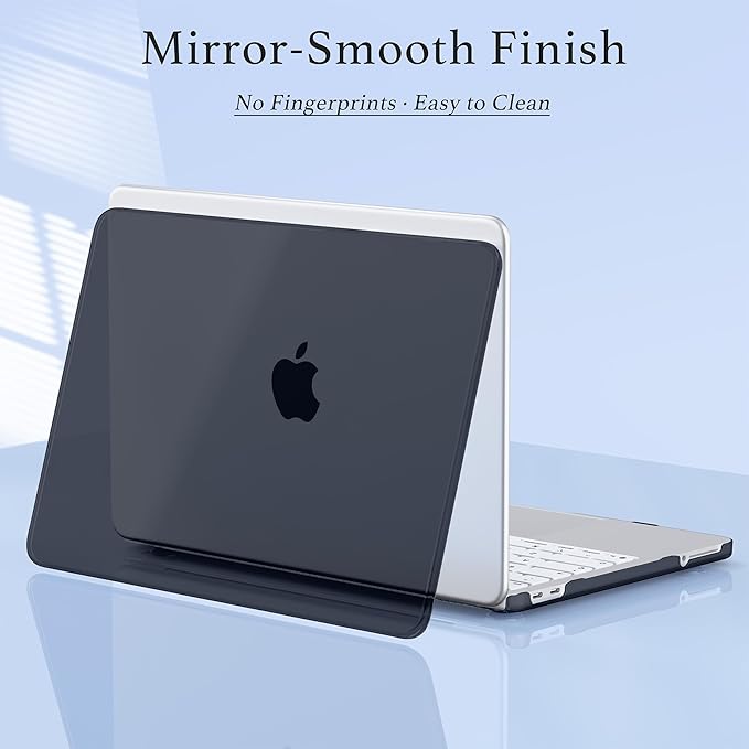 MecBevia for MacBook Neo Case 13 inch 2026 Release Model A3404 with A18 Pro Chip, Hard Shell Case with Keyboard Cover, Screen Protector, Type C, Crystal Black