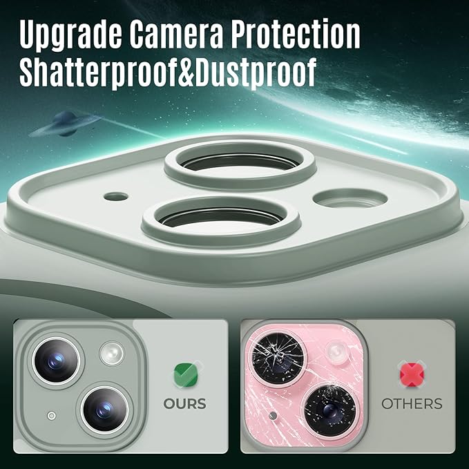 Symcele Designed for iPhone 15 Case, Compatible with MagSafe, with Privacy Screen Protectors X2, [Camera Protection] [15FT Military Drop Protection] Shockproof Phone Case, 6.1", Calke Green