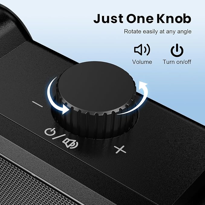 Cirqon Computer Speakers for Desktop PC, Easy Volume Knob, Sturdy Clamp, Basic Sound, Laptop Speakers with Compact Design, USB/USB C Adapter for Power and Audio(Black)